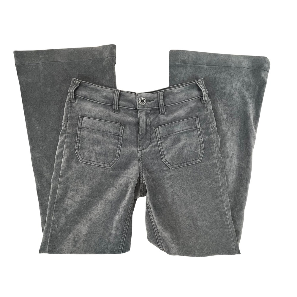 FP Gray Crushed Velvet Flare Pants Y2K Indie Sleaze W25